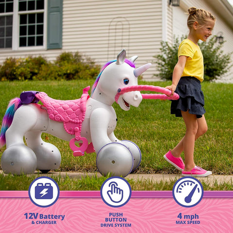 Rideamals Josie Play & Ride Unicorn | Riding Unicorn - Kid Trax