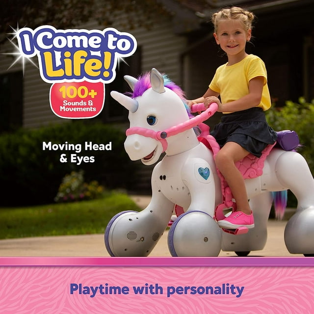 Rideamals Josie Play & Ride Unicorn | Riding Unicorn - Kid Trax